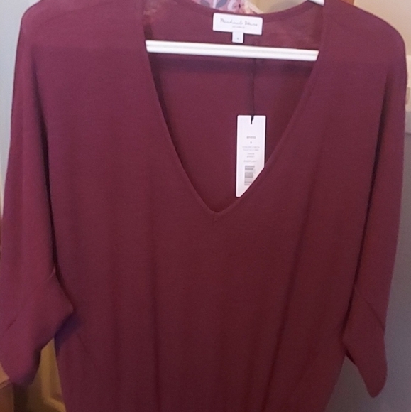 🆕️ Michael Stars V-Neck Dress. Relaxed Top & Fitted Bottom. NWT - Picture 3 of 10
